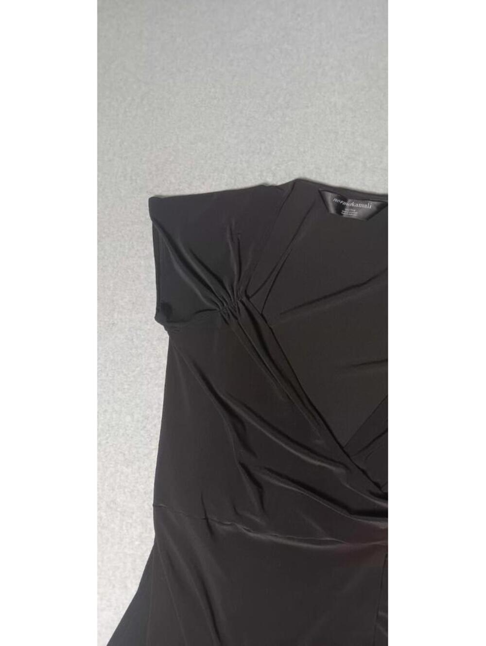 Norma Kamali Wrap Dress Womens Size XXL Black Vneck Short Sleeve Stretch... - Picture 10 of 15